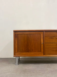 Compact Danish Teak Sideboard with Drawers