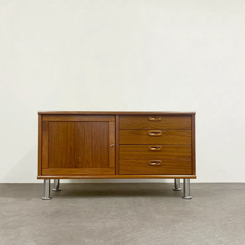 Compact Danish Teak Sideboard with Drawers