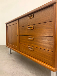 Compact Danish Teak Sideboard with Drawers