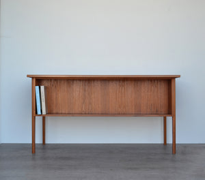 Danish Teak Pedestal Desk with Bookcase