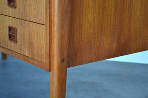 Danish Teak Pedestal Desk with Bookcase