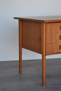 Danish Teak Pedestal Desk with Bookcase