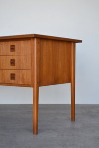 Danish Teak Pedestal Desk with Bookcase