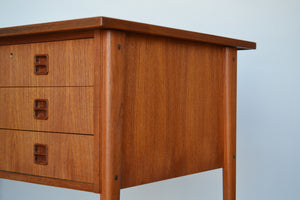 Danish Teak Pedestal Desk with Bookcase