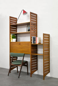 Teak Ladderax Bookshelf / Desk / Shelves Modular Shelving System By Robert Heals For Staples