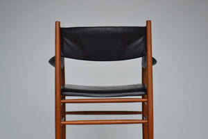 Danish Mid Century Teak And Leather Lounge Chair