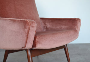 Pink Velour Lounge Chair by Parker Knoll