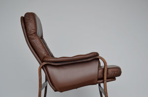 Rosewood Bentwood Leather Chair