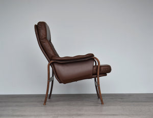 Rosewood Bentwood Leather Chair