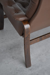 Rosewood Bentwood Leather Chair