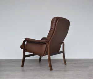 Rosewood Bentwood Leather Chair