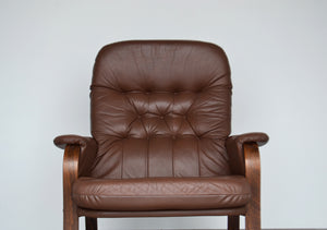 Rosewood Bentwood Leather Chair