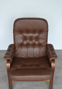 Rosewood Bentwood Leather Chair