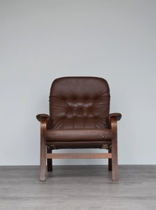 Rosewood Bentwood Leather Chair