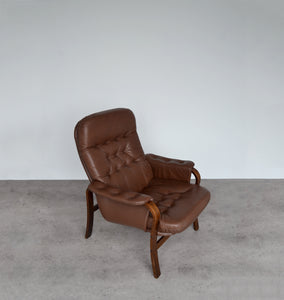 Rosewood Bentwood Leather Chair