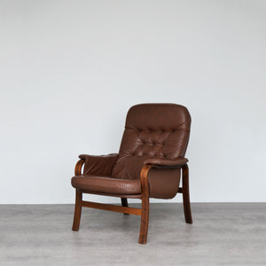 Rosewood Bentwood Leather Chair