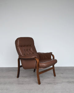 Rosewood Bentwood Leather Chair