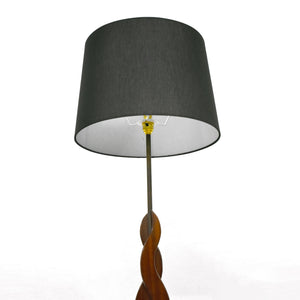 Teak & Brass Standard Floor Lamp