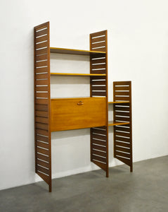 Teak Ladderax Bookshelf / Desk / Shelves Modular Shelving System By Robert Heals For Staples