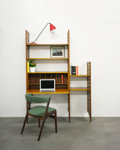 Teak Ladderax Bookshelf / Desk / Shelves Modular Shelving System By Robert Heals For Staples