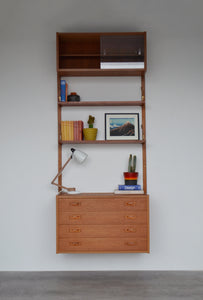 Danish PS Wall Mounted Chest of Drawers / Shelving Unit by Peter Sorensen For Randers Mobelfabrik