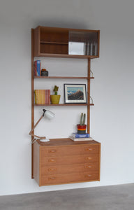 Danish PS Wall Mounted Chest of Drawers / Shelving Unit by Peter Sorensen For Randers Mobelfabrik