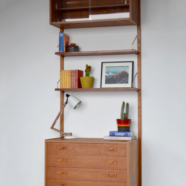 Danish PS Wall Mounted Chest of Drawers / Shelving Unit by Peter Sorensen For Randers Mobelfabrik