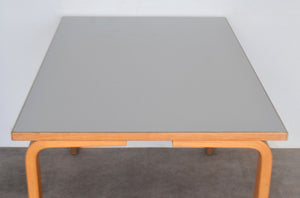 Birchwood And Grey Linoleum Desk / Table By Alvar Aalto For Artek