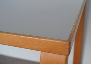 Birchwood And Grey Linoleum Desk / Table By Alvar Aalto For Artek