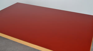 Birchwood And Red Linoleum Desk By Alvar Aalto For Artek