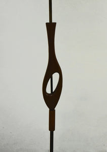 Teak & Brass Standard Floor Lamp