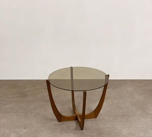 Danish Teak & Floating Glass Circular Coffee Table